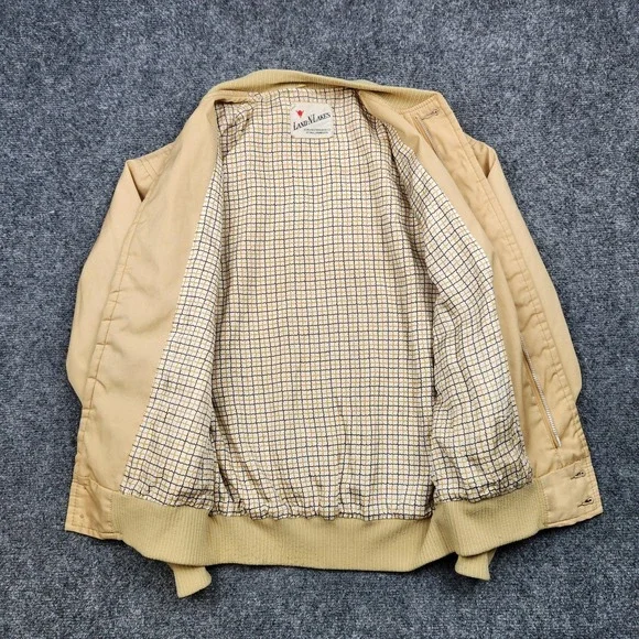 Vintage Land-N-Lakes Jacket Mens Medium Beige Cotton Bomber Talon Zip Lined 60s - Picture 4 of 9